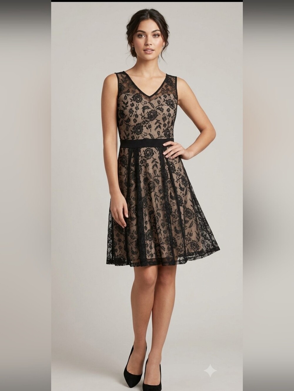 Chic Black Lace Midi Dress